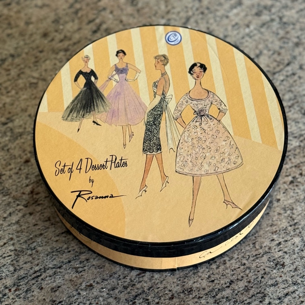 Rosanna Dessert Plates Set of 4 Fashion Plates 8.5” with Box
